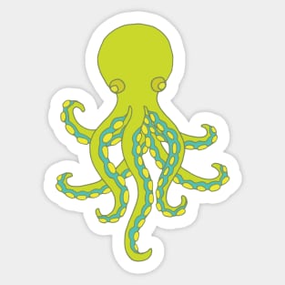 OCTOPUS GARDEN Green Undersea Ocean Creature Tentacles - UnBlink Studio by Jackie Tahara Sticker